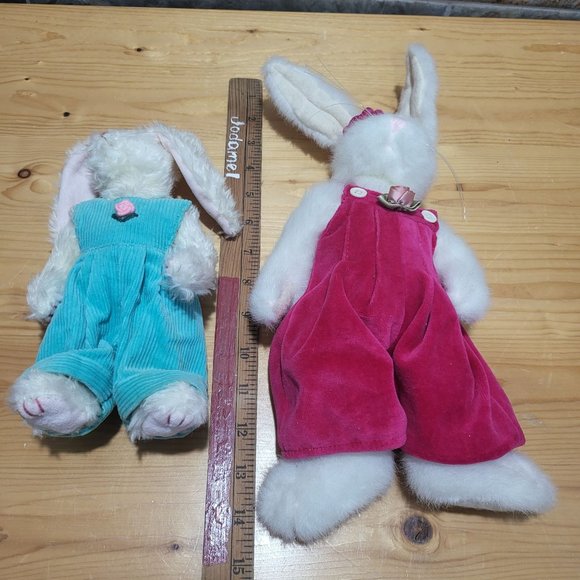 VTG Boyd & TY Ivy Bunny Rabbit Plush Stuffed Animal Easter Decor Set of 2 - Picture 5 of 14